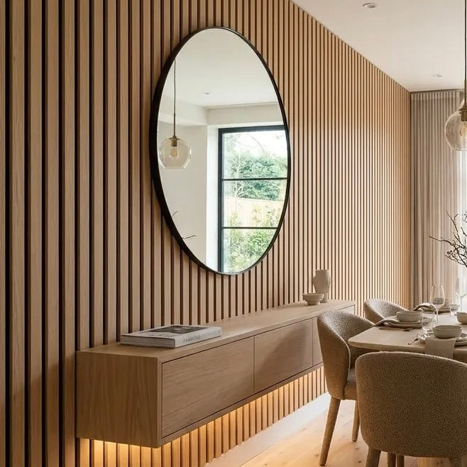 Luxury 3-Sided Slatted Wall Panels – 240cm x 60cm (Multiple Colours)