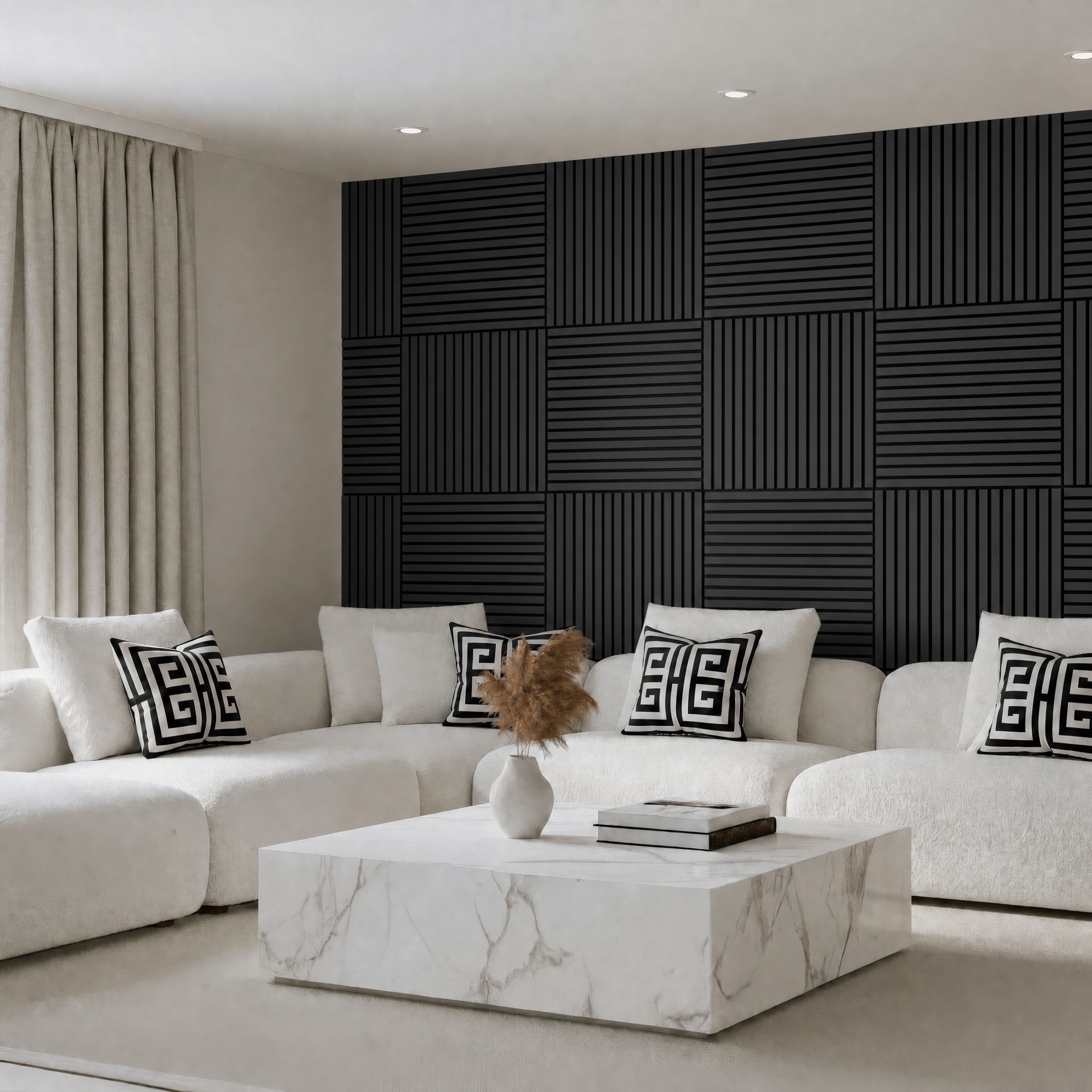 Luxury Acoustic Slat Square Wall Panels 60cm x 60cm (Various Colours)