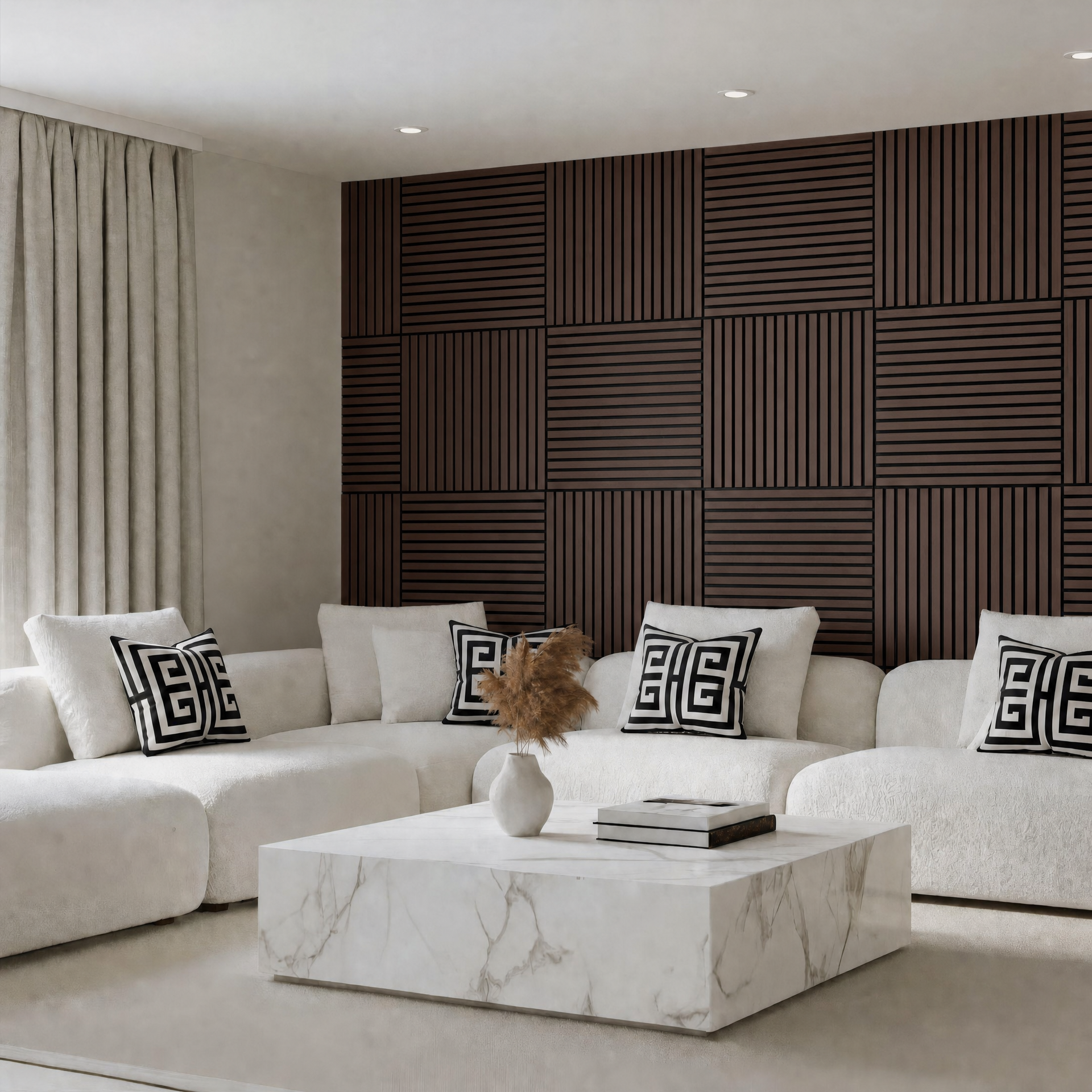 Luxury Acoustic Slat Square Wall Panels 60cm x 60cm (Various Colours)