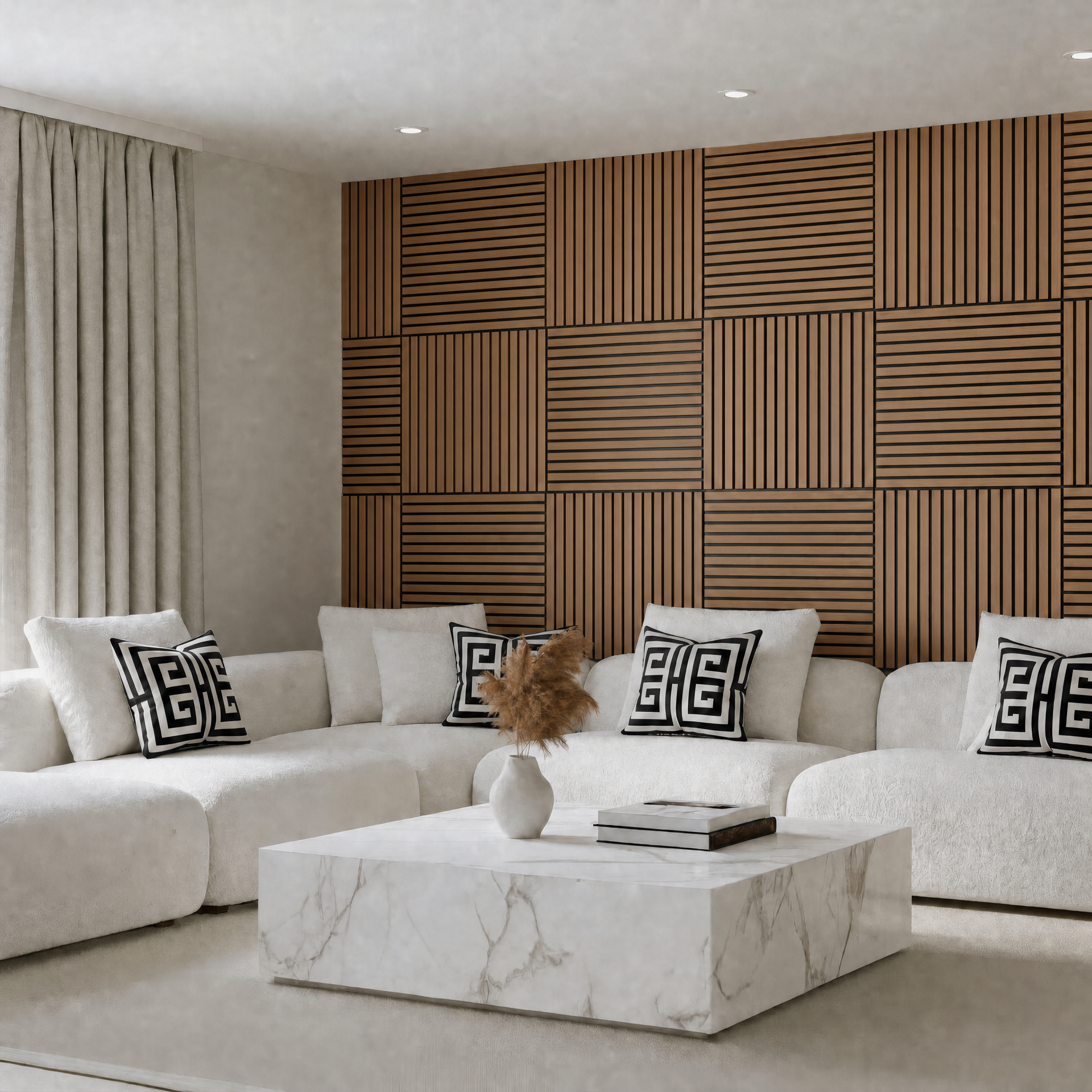 Luxury Acoustic Slat Square Wall Panels 60cm x 60cm (Various Colours)