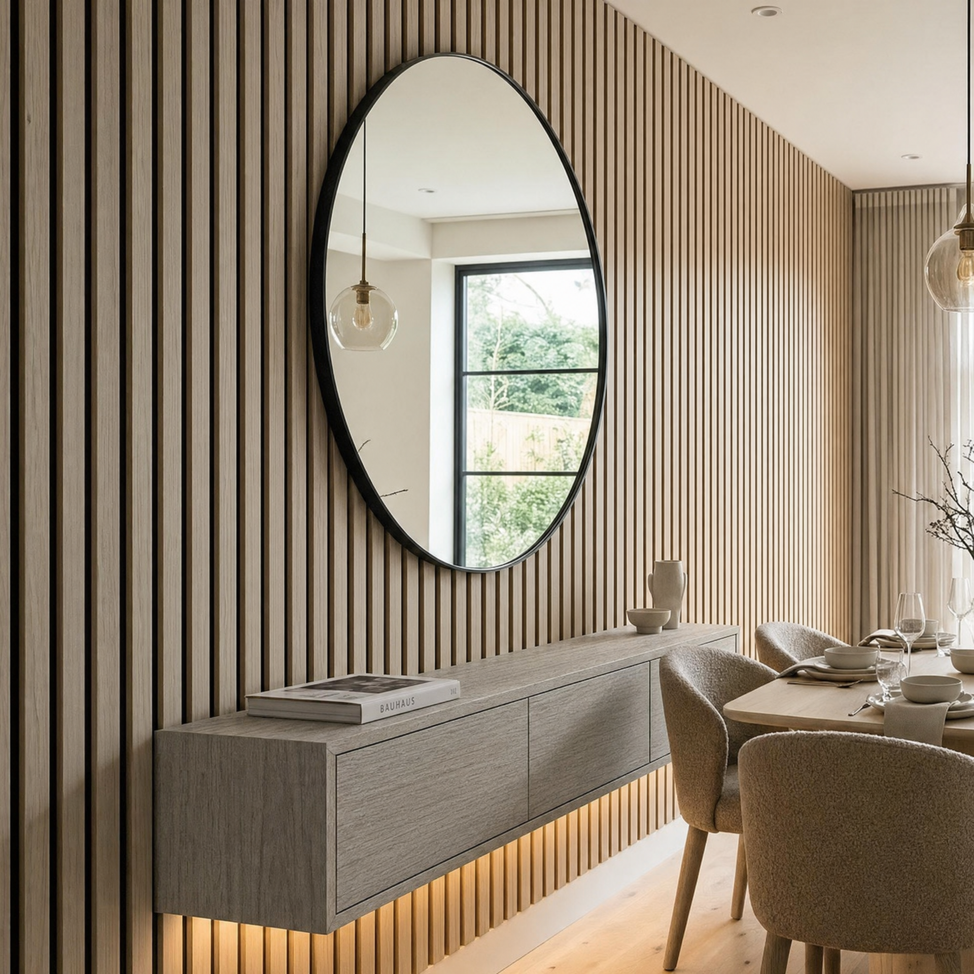 Luxury 3-Sided Slatted Wall Panels – 240cm x 60cm (Multiple Colours)