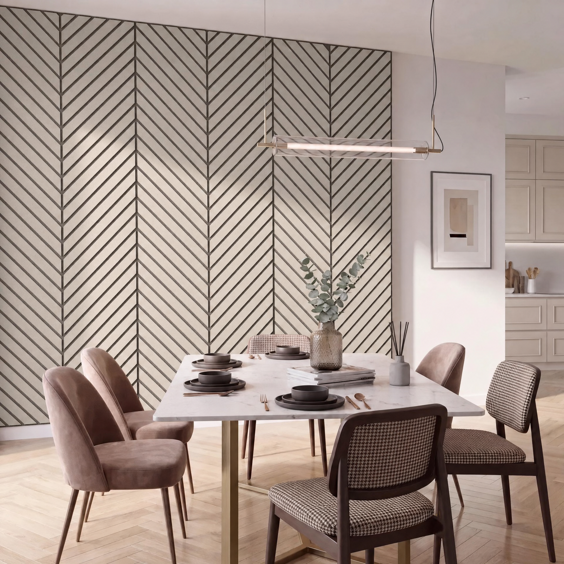 Luxury Acoustic Herringbone Wall Panels 240cm x 60cm (Various Colours)