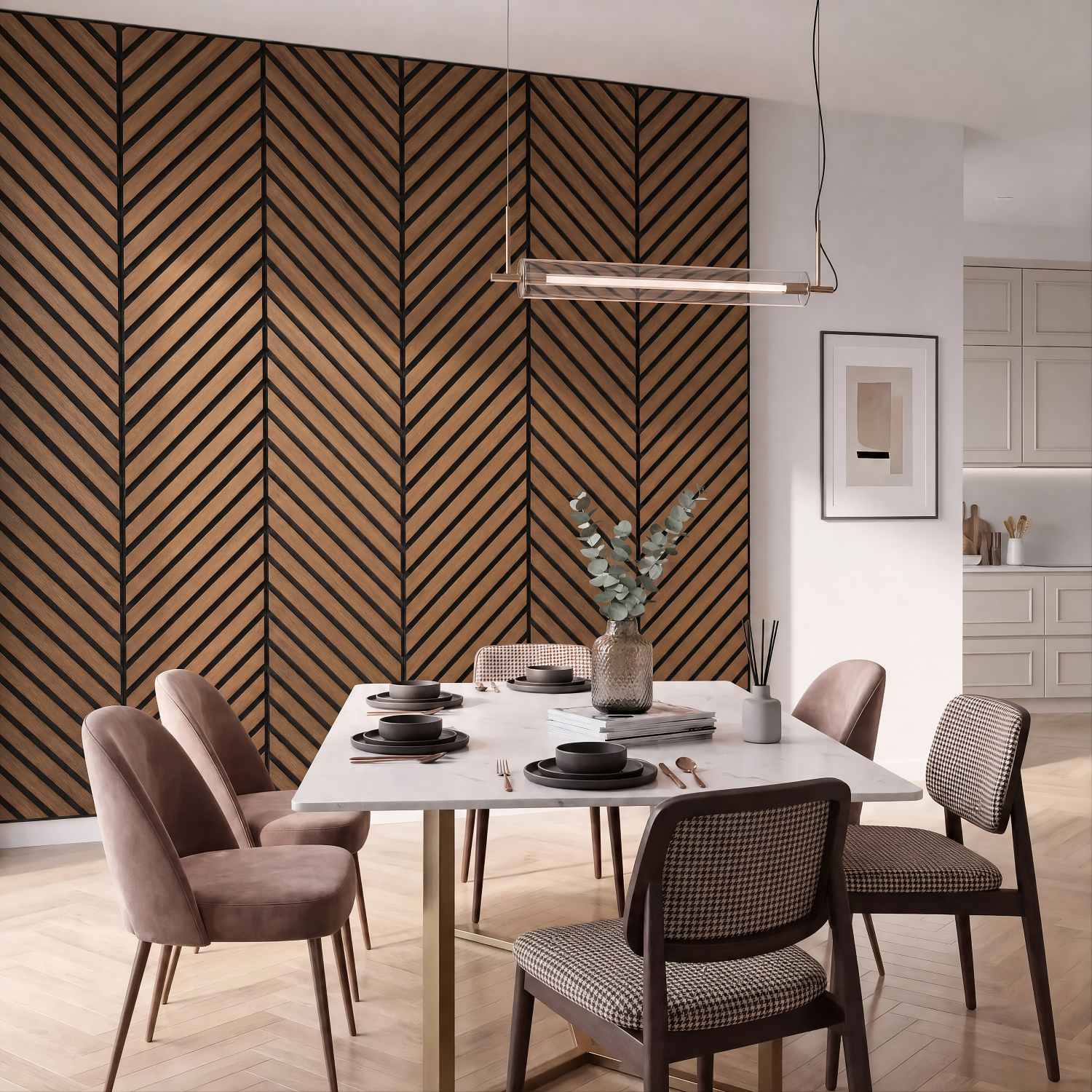 Luxury Acoustic Herringbone Wall Panels 240cm x 60cm (Various Colours)