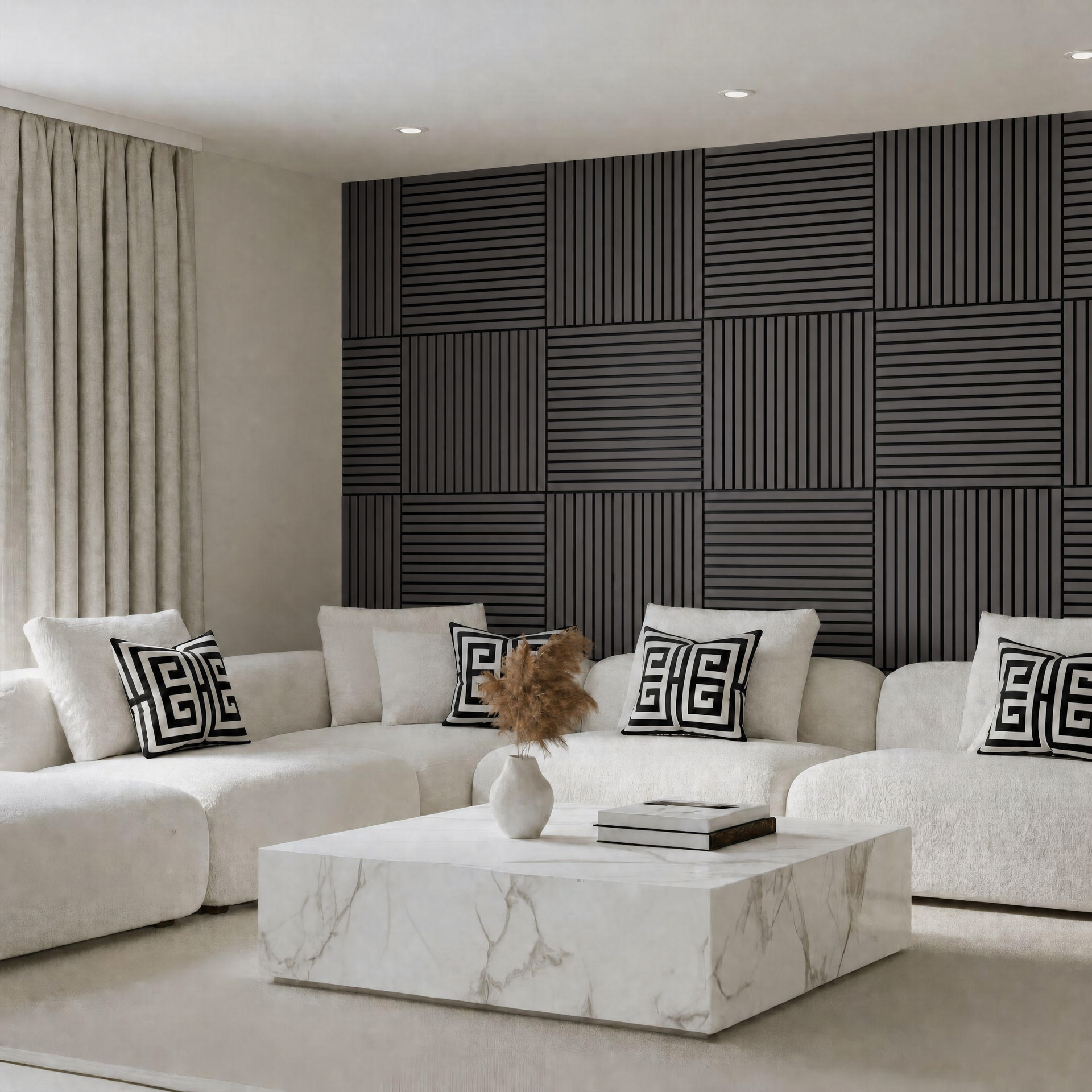 Luxury Acoustic Slat Square Wall Panels 60cm x 60cm (Various Colours)