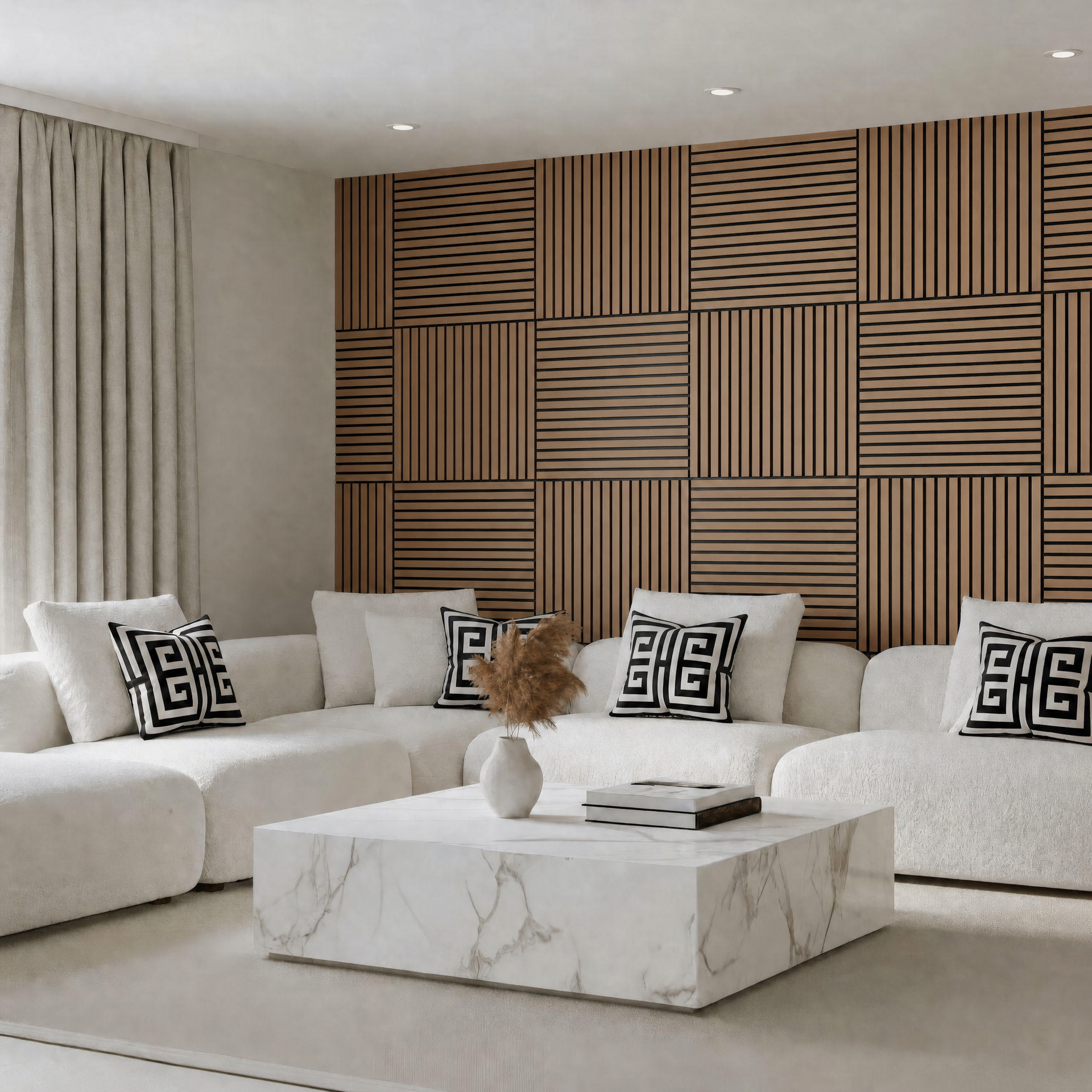 Luxury Acoustic Slat Square Wall Panels 60cm x 60cm (Various Colours)
