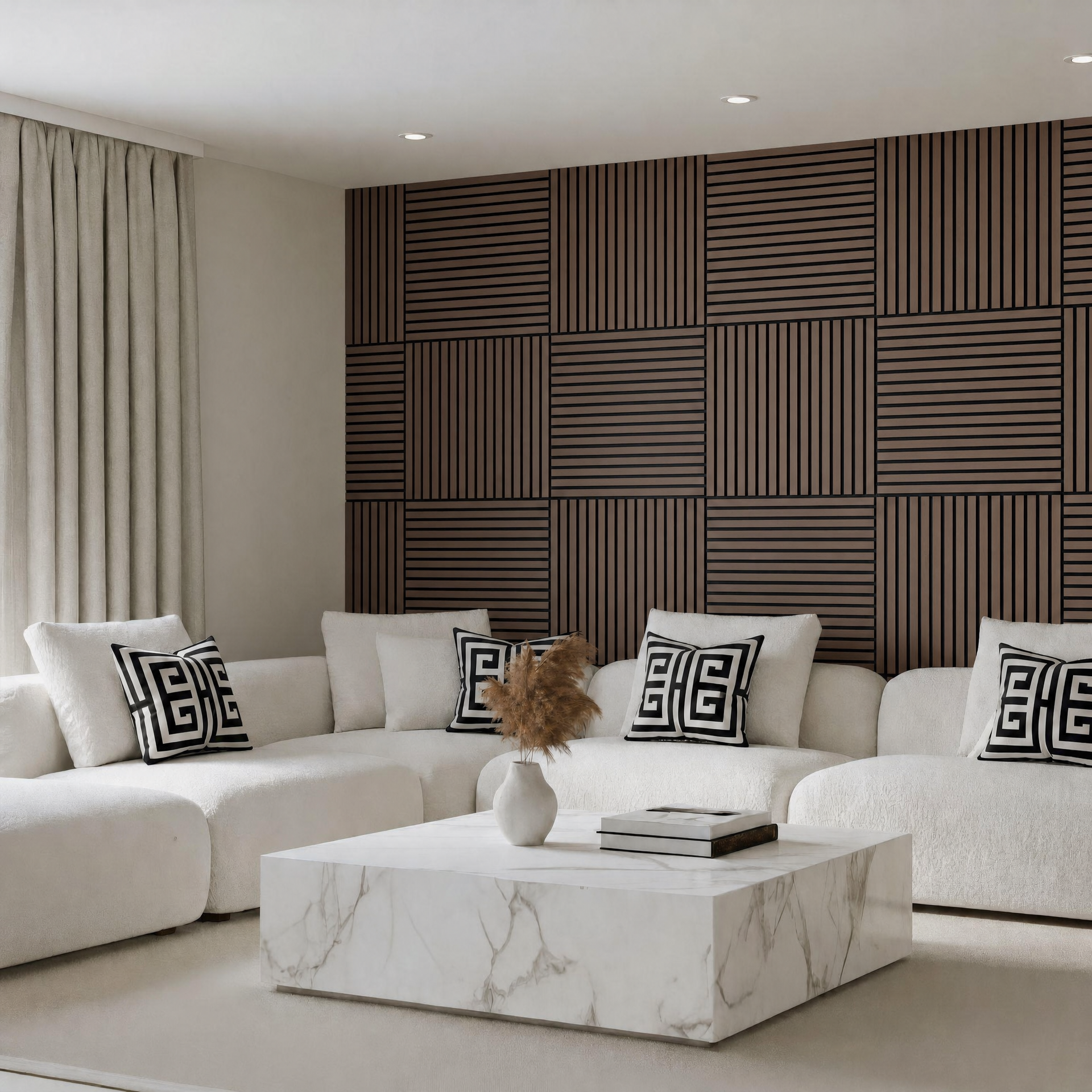 Luxury Acoustic Slat Square Wall Panels 60cm x 60cm (Various Colours)