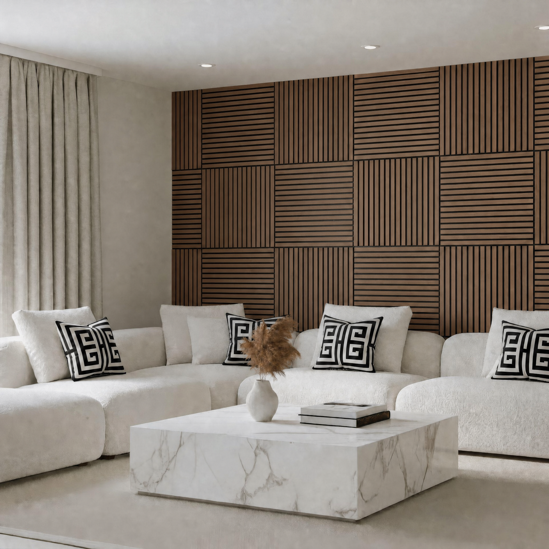 Luxury Acoustic Slat Square Wall Panels 60cm x 60cm (Various Colours)