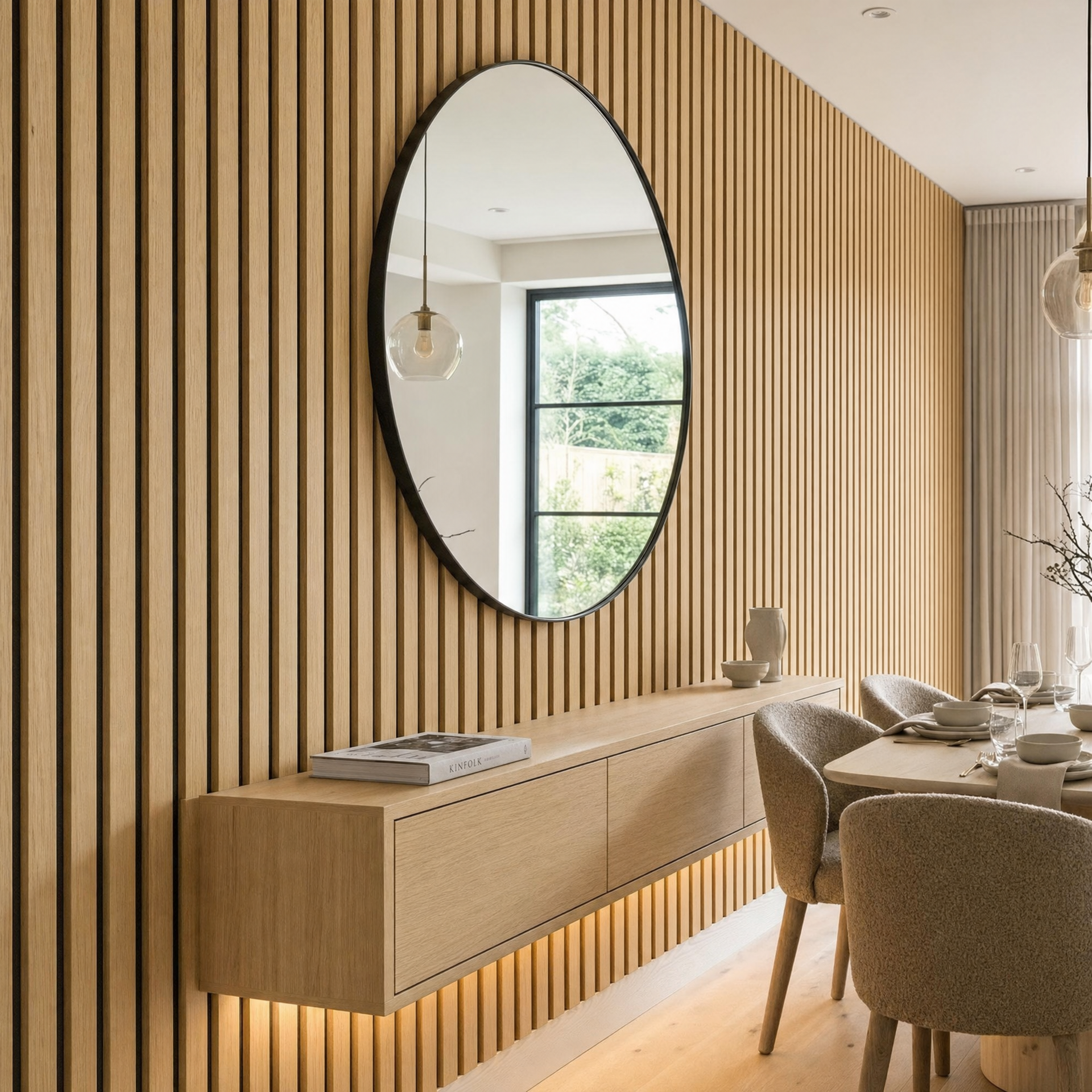 Luxury 3-Sided Slatted Wall Panels – 240cm x 60cm (Multiple Colours)