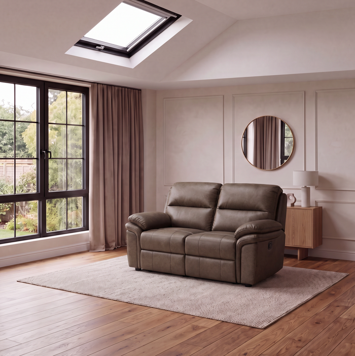 Kensington 2 seater recliner in brown