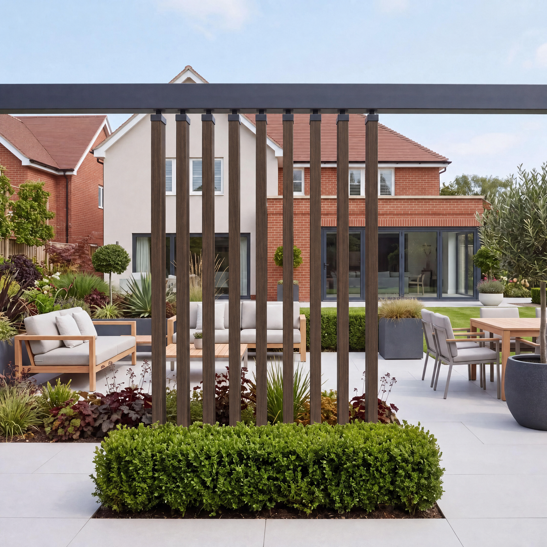 Premium Slatted Garden Divider – 280cm (Multiple Colours)