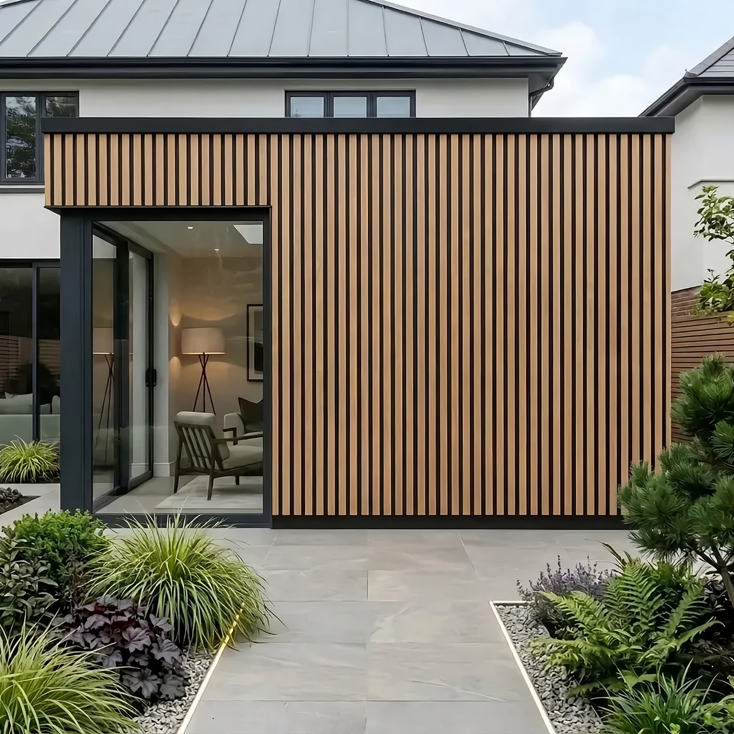 Heavy Duty Outdoor Thin Slat Composite Wall Panels (6 Panel Pack) - Various Colours
