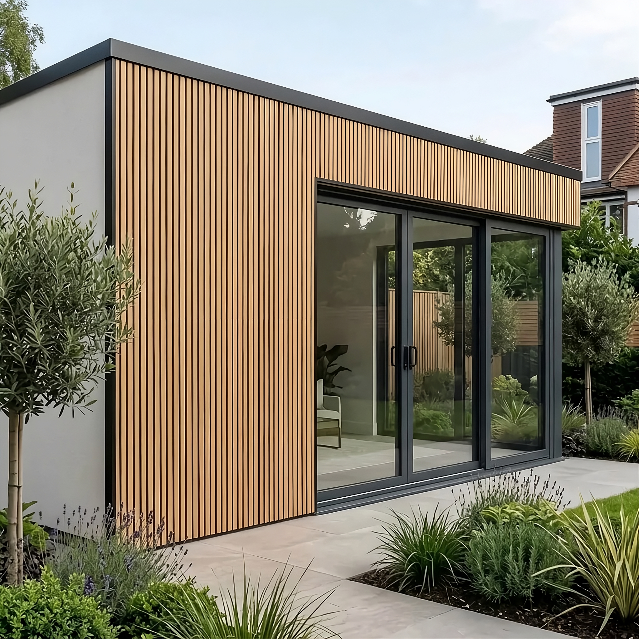 Heavy Duty Outdoor Thin Slat Composite Wall Panels (6 Panel Pack) - Various Colours