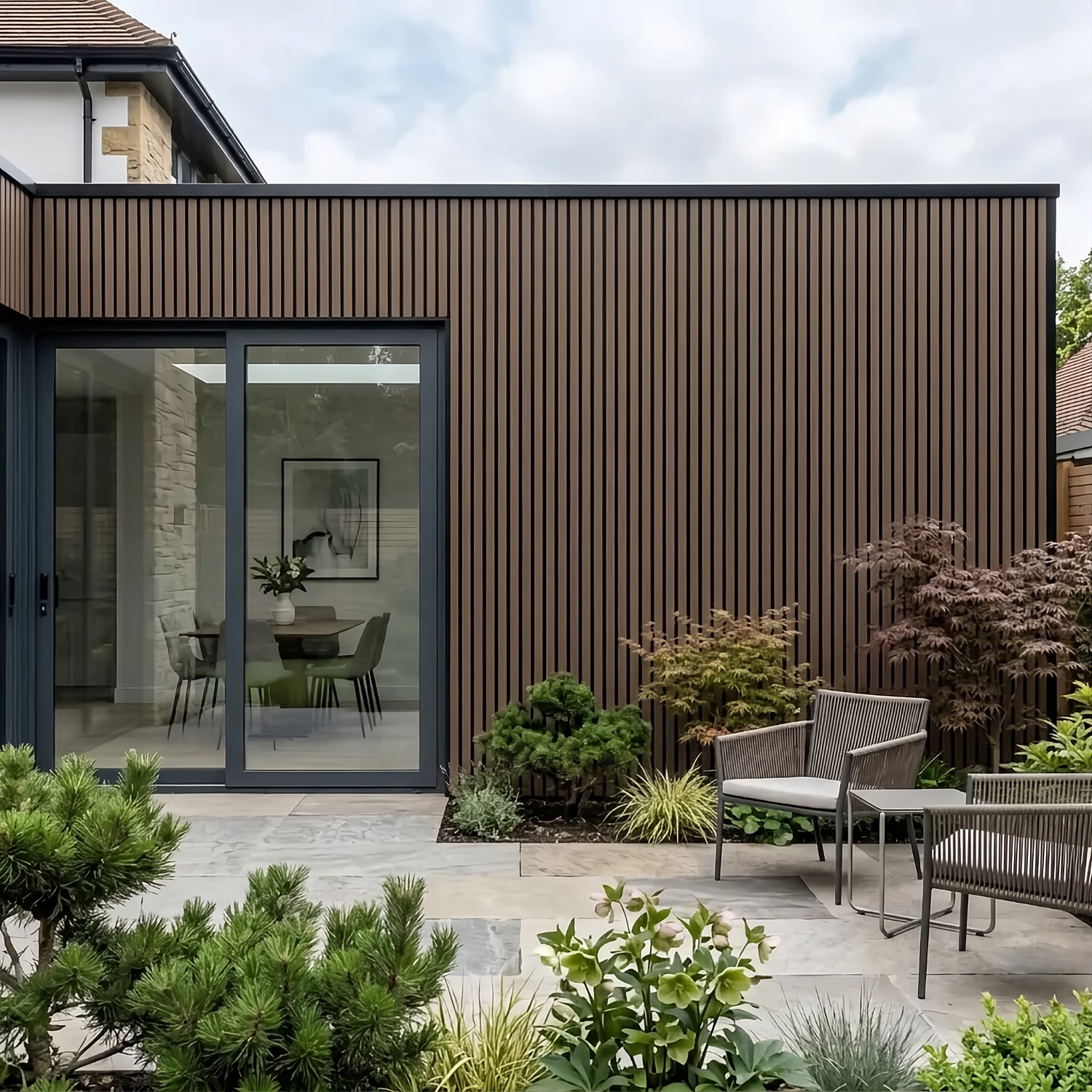 Heavy Duty Outdoor Thin Slat Composite Wall Panels (6 Panel Pack) - Various Colours