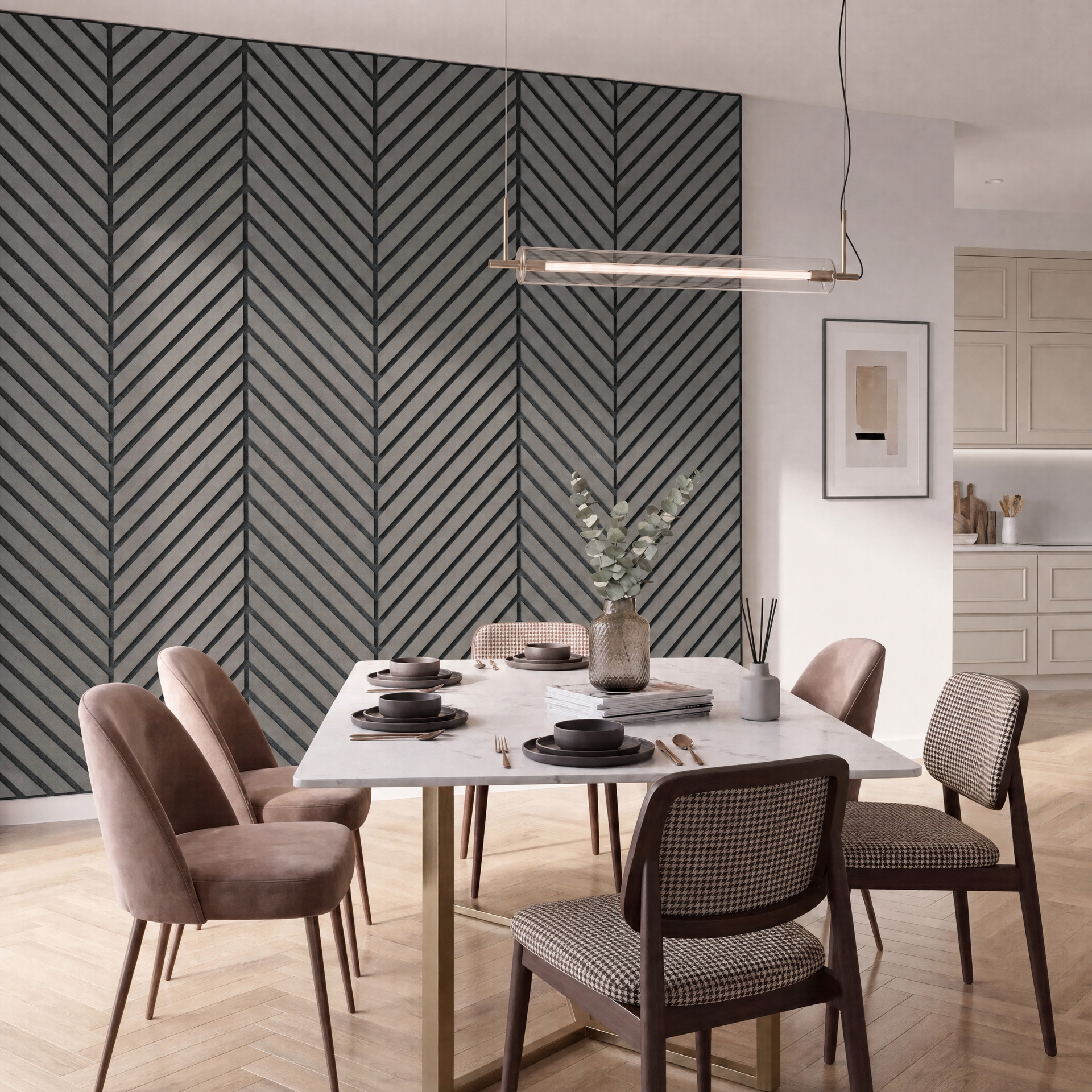 Luxury Acoustic Herringbone Wall Panels 240cm x 60cm (Various Colours)
