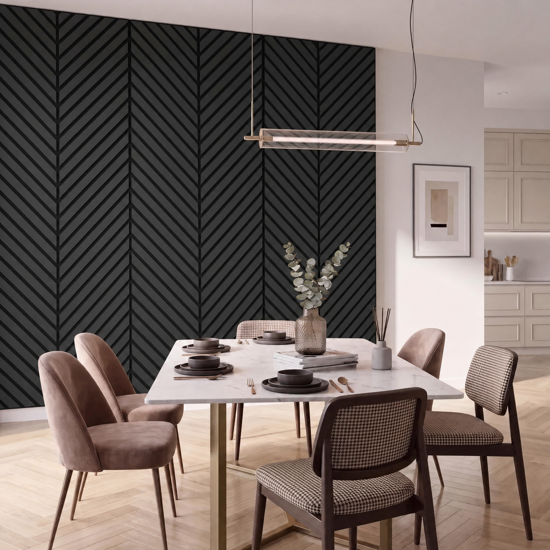 Luxury Acoustic Herringbone Wall Panels 240cm x 60cm (Various Colours)