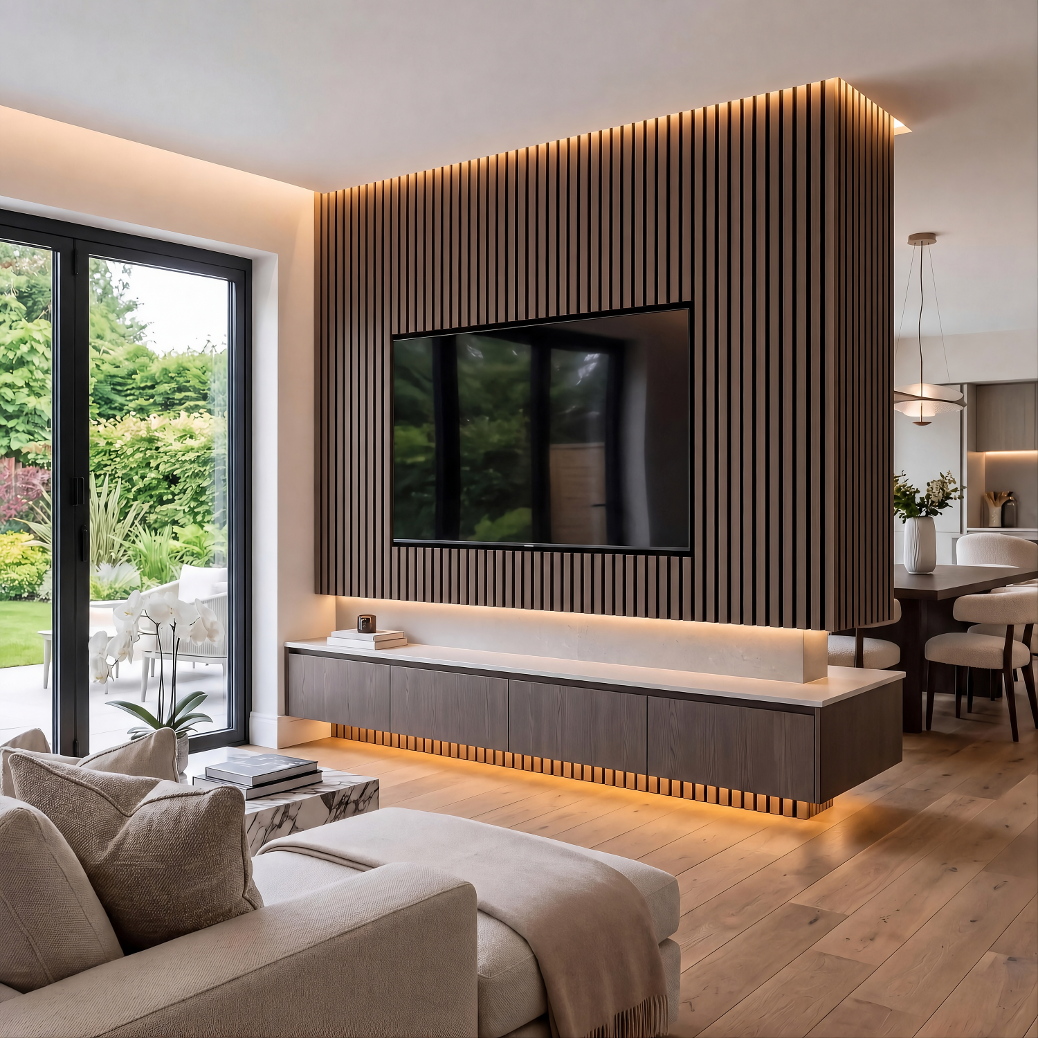 Luxury PVC Slat wall Panels 240cm x 30cm (Various Colours(