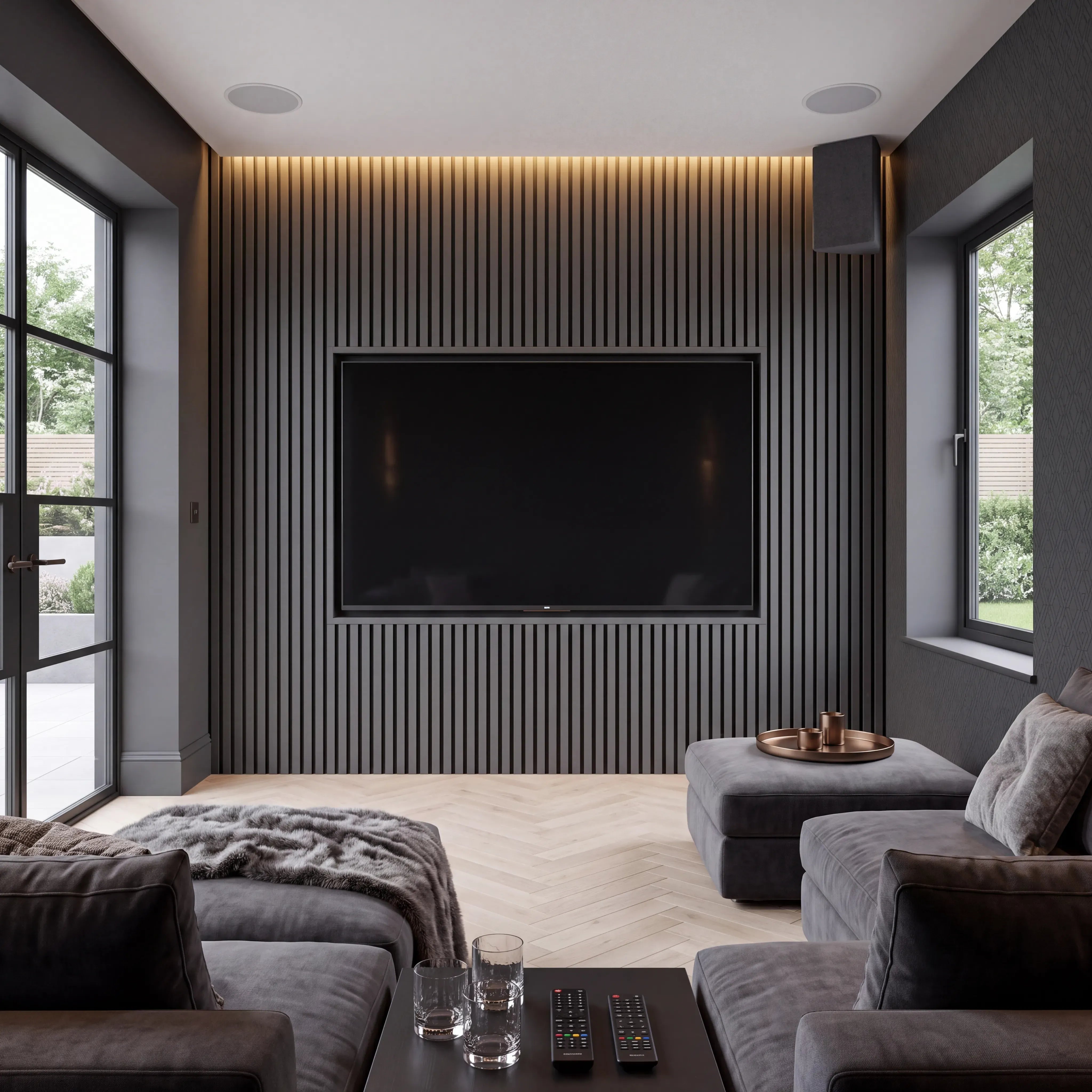 Luxury PVC Slat wall Panels 240cm x 30cm (Various Colours(