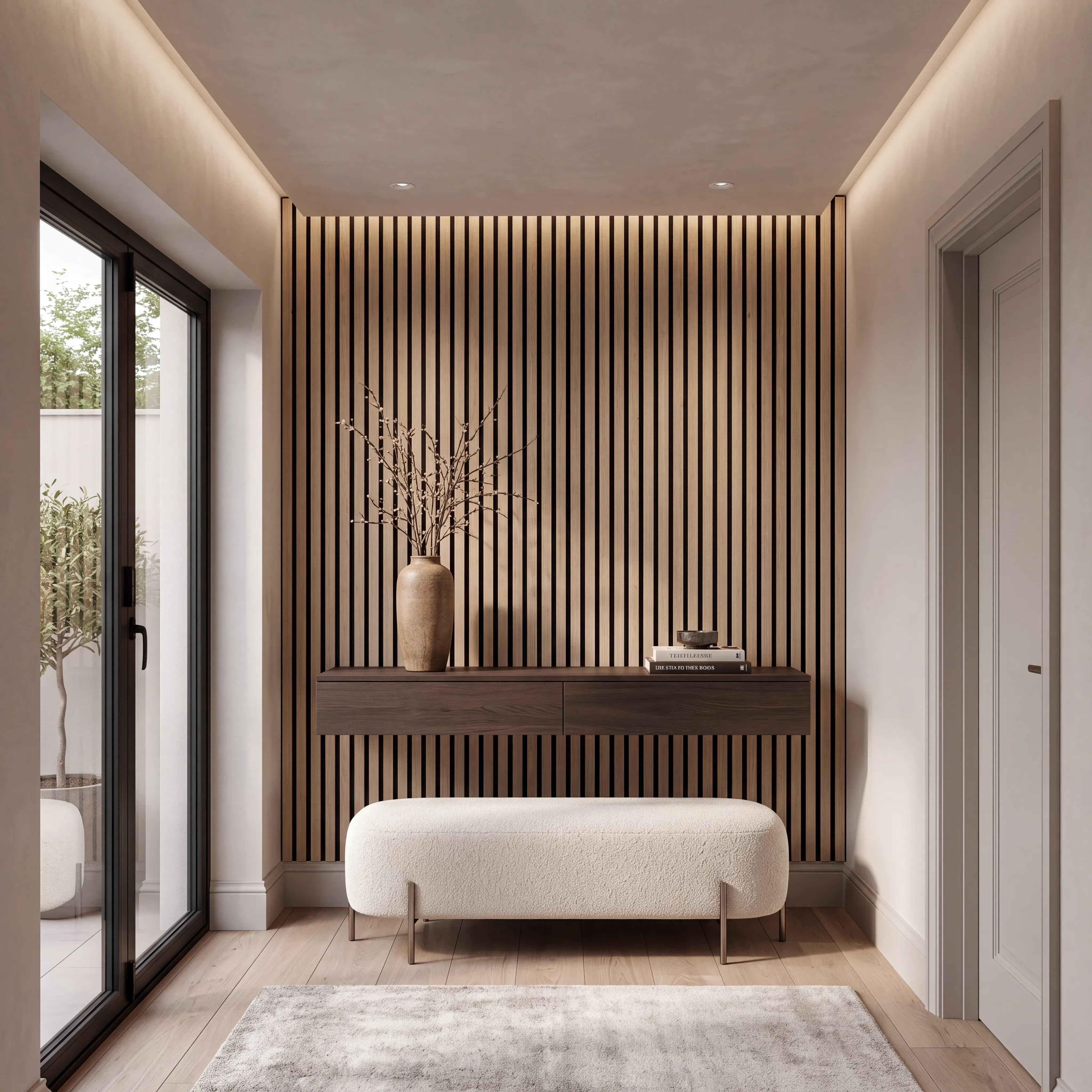 Luxury PVC Slat wall Panels 240cm x 30cm (Various Colours(